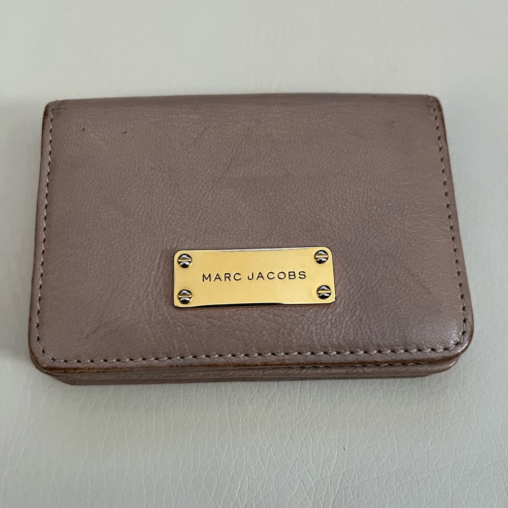 Marc Jacobs Leather Mini Card Wallet Holder Mauve Rose